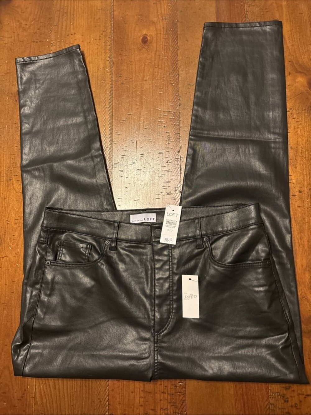 Loft Women's Faux Leather Pants Size 12 NWT Biker